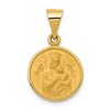 18k Polished and Satin Solid Our Lady of Perpetual Help Medal Round Pendant