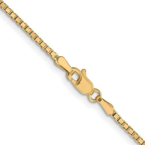14k Yellow Gold .5mm .7mm 1mm Box Chain Necklace 16",18",20",22",24",26",28", 30"