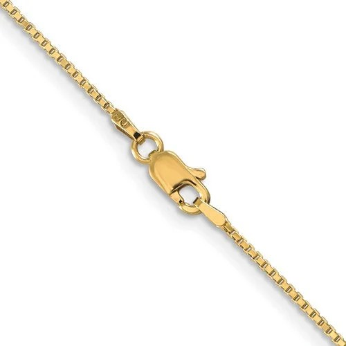 14k Yellow Gold .5mm .7mm 1mm Box Chain Necklace 16",18",20",22",24",26",28", 30"