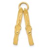 14K 3-D Pair Of Skis Charm