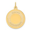 14K HAPPY ANNIVERSARY 20mm Engravable Disc Charm