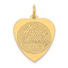 14K HAPPY ANNIVERSARY 18mm Engravable Heart Charm