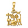 14K 3-D Drum Set Charm
