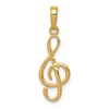 14K 3-D Clef Treble Clef Pendant