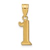 14k Polished Etched Number 1 Pendant