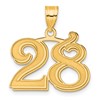14k Polished Etched Number 28 Pendant
