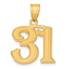 14k Polished Etched Number 31 Pendant