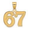 14k Polished Etched Number 67 Pendant