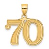 14k Polished Etched Number 70 Pendant