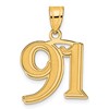 14k Polished Etched Number 91 Pendant