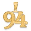 14k Polished Etched Number 94 Pendant