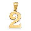 14k Polished Number 2 Pendant