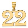 14k Polished Number 22 Pendant