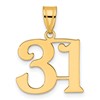 14k Polished Number 31 Pendant