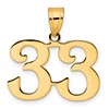 14k Polished Number 33 Pendant