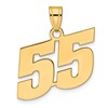 14k Polished Block Number 55 Pendant