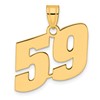 14k Polished Block Number 59 Pendant