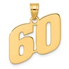 14k Polished Block Number 60 Pendant