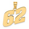 14k Polished Block Number 62 Pendant