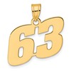 14k Polished Block Number 63 Pendant