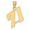 14k Polished Block Number 71 Pendant