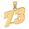 14k Polished Block Number 73 Pendant