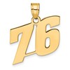 14k Polished Block Number 76 Pendant