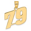 14k Polished Block Number 79 Pendant