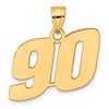 14k Polished Block Number 90 Pendant