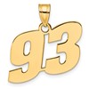 14k Polished Block Number 93 Pendant
