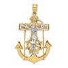 14k Two-tone Large Mariners Crucifix Pendant