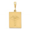 14k Textured Back Caduceus Pendant