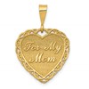 14k Reversible FOR MY MOM / WORDS SAY SO LITTLE Heart Charm