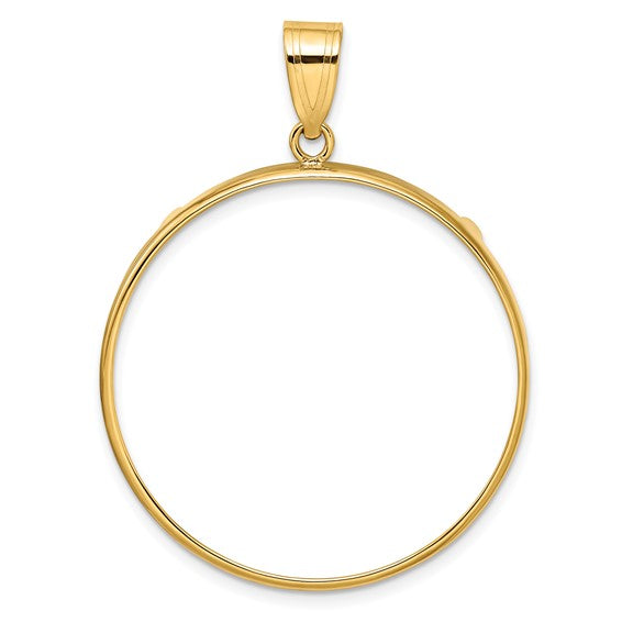 14k Polished Prong Coin Bezel Pendant Charm Holds Several Sizes