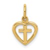 14k Small Cross in Heart Charm