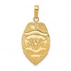 14k Polished Police Badge with Engravable Area Pendant