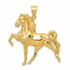 14k Large Solid Polished Open-Backed Horse Pendant