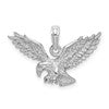 14K White Gold Solid Textured Eagle Landing Charm