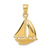 14k Polished Open-Backed Sailboat Pendant