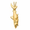 14K Hollow Polished 3-D Hanging Shark and Rope Pendant