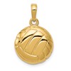 14k Polished Domed Open-Backed Volleyball Pendant