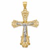 14k Two-tone Diamond-cut Crucifix Pendant