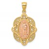 14k Two-tone Our Lady of Guadalupe Pendant