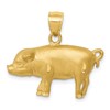 14K Satin Diamond-cut Pig Pendant