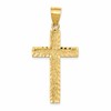14K Diamond-cut Textured Cross Pendant