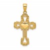 14K Beaded Cross with Heart Pendant