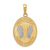 14K and White Rhodium Reversible GUARDIAN ANGEL PRAYER Pendant