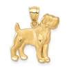 14K Satin Diamond-cut Boxer Dog Pendant