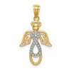 14K and White Rhodium Infinity Angel Pendant