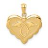 14K Angel in Heart Scalloped Edge Pendant